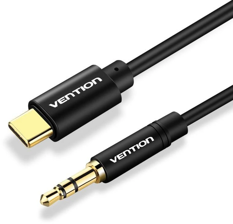 Garso laidas 3,5 mm į USB-C / 1,5 m, juodas BGABG VENTION