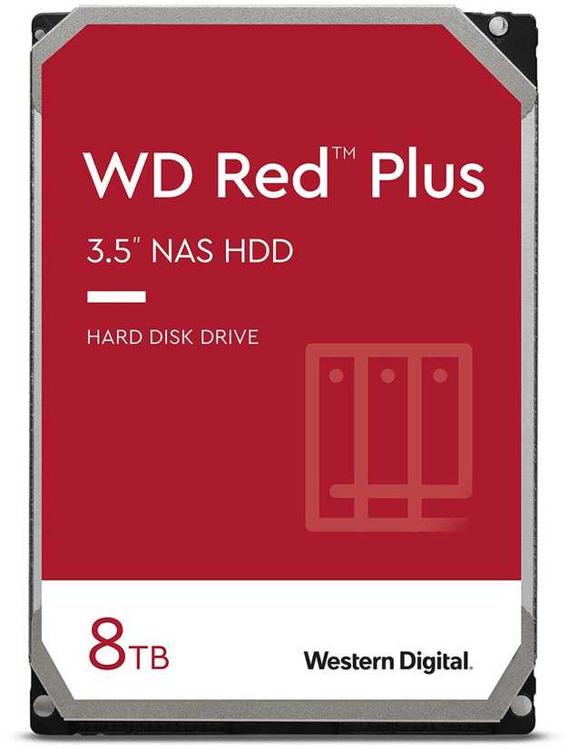 HDD WESTERN DIGITAL Raudona Plus 8TB SATA 256 MB 5640 rpm 3,5" WD80EFPX