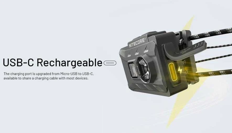 „Nitecore NU20 Classic“ 360 lm USB-C priekinis žibintas