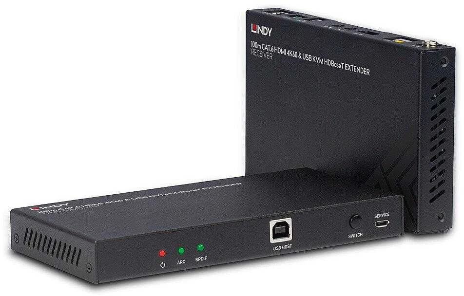 KVM Ilgintuvas - LINDY Cat.6 HDMI 4K60, Garso, IR ir RS-232 HDBaseT KVM Ilgintuvas 100 m