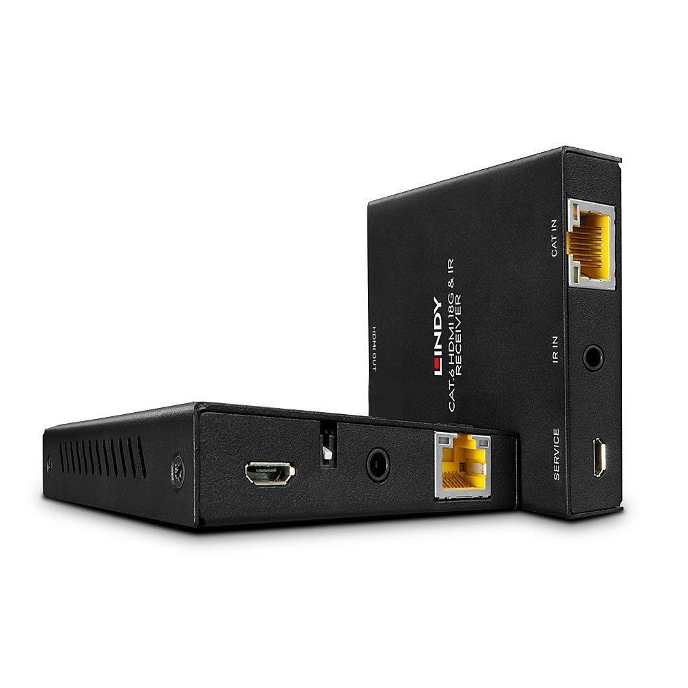HDMI Signalo Ilgintuvas - LINDY Cat.6 HDMI 4K30, IR & RS-232 HDBaseT Ilgintuvas su PoC, 70 m, Juodas