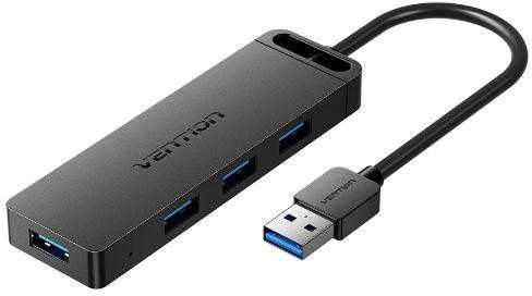Vention USB 3.0 4 prievadų šakotuvas su maitinimo adapterio ventiliacija CHLBD 0.5 m, juodas