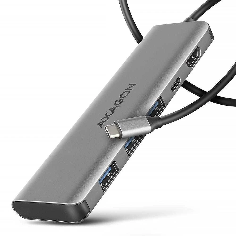 AXAGON HMC-5H USB-C 3.2 Gen 1 šakotuvas, 3x USB-A, 4K HDMI, PD 100W, 100 cm USB-C laidas