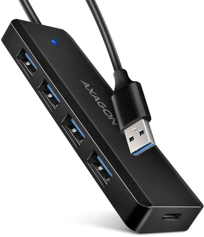 AXAGON Travel keturių prievadų USB-A 5Gbps šakotuvas | HUE-C1A