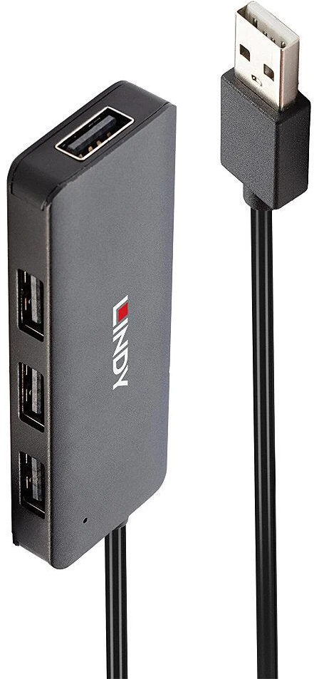 USB Hub - LINDY 4 Jungčių USB 2.0 Hub, Juodas