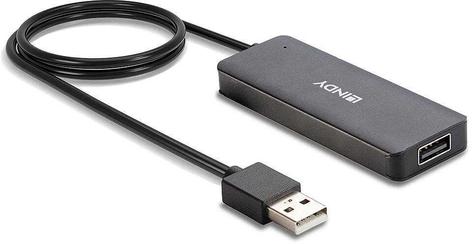 USB Hub - LINDY 4 Jungčių USB 2.0 Hub, Juodas
