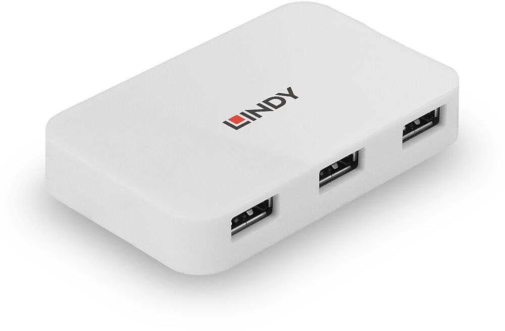 USB Hub - LINDY 4 Prievadų USB 3.0 Hub 5 Gbps su 0.5 m Kabeliu