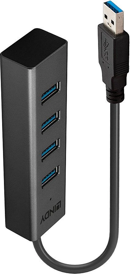 USB Hub - LINDY USB 3.0 Hub, 4 Jungtys, Juodas