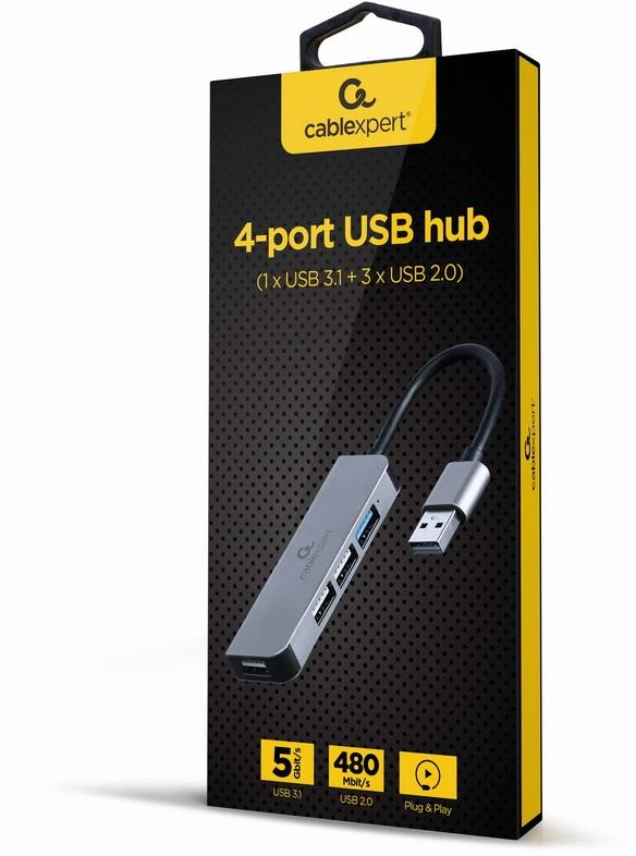 GEMBIRD 4 prievadų USB šakotuvas 1 x USB 3.1 + 3 x USB 2.0