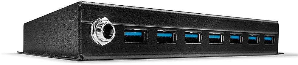 USB Hub - LINDY 7 Prievadų USB 3.0 Metalinis Hub, 5 Gbps, Juodas