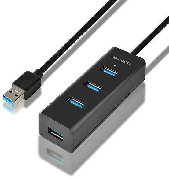 AXAGON HUE-S2BL 4x USB3.0 įkrovimo šakotuvas 1,2 m laidas, MicroUSB įkrovimas