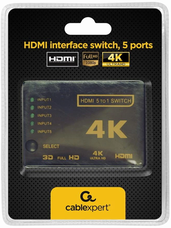 GEMBIRD DSW-HDMI-53 Gembird HDMI sąsajos jungiklis, 5 jungtys