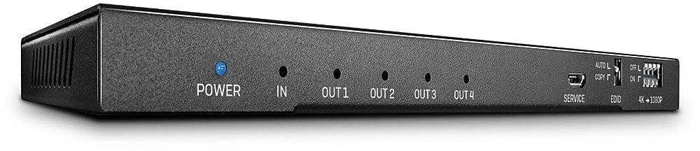 Lindy HDMI 4-port skirstytuvas, priekinis skydelis