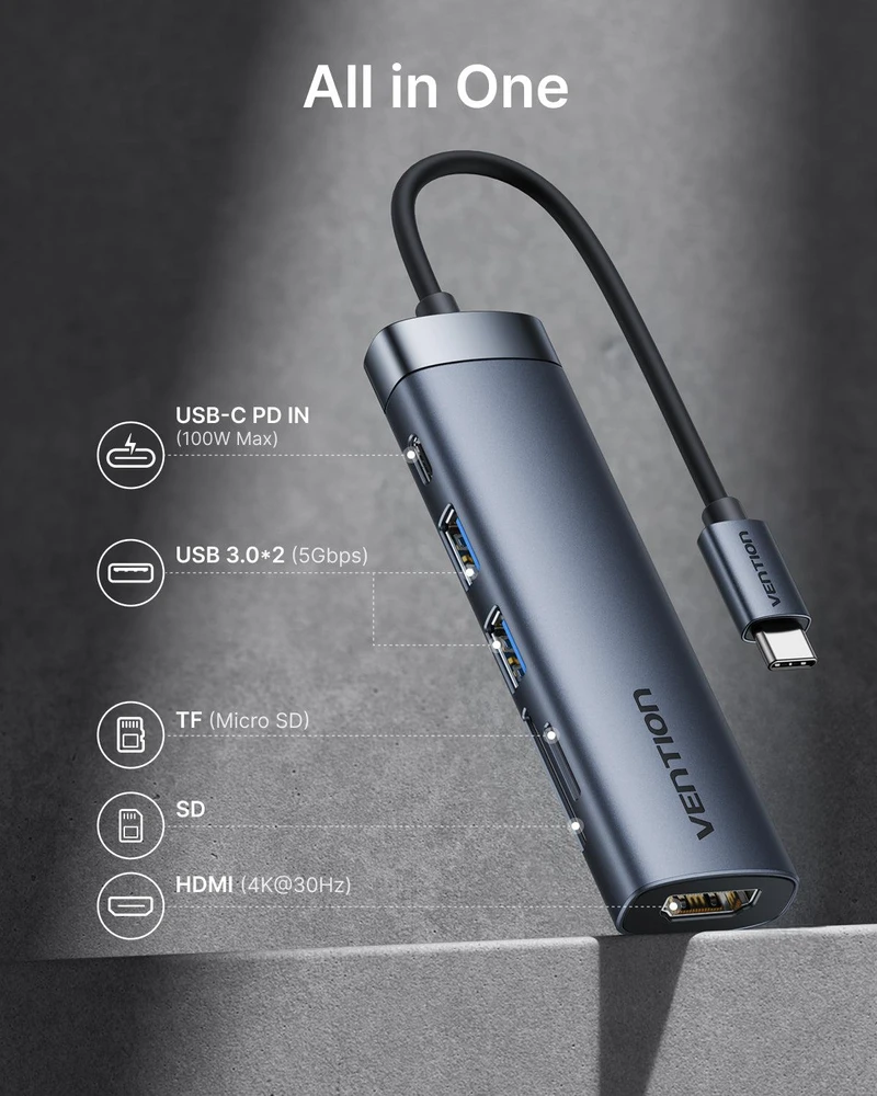 „Vention“ belaidis HDMI siųstuvas „FullHD 60Hz“ juodas (ADKB0)