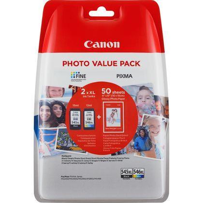 Canon PG-545XL/CL546XL rašalo kasetės, + GP501 10x15 foto popierius