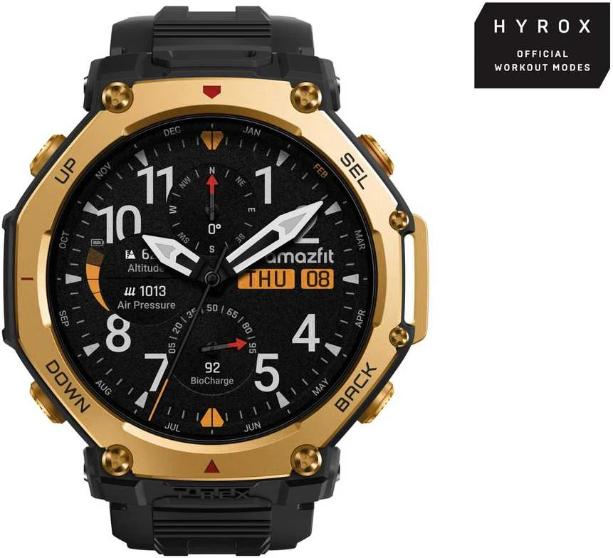 Išmanusis laikrodis „Amazfit T-Rex 3 Pro“, 3,81 cm (1,5 colio), AMOLED, lietimui jautrus ekranas, „Wi-Fi“, GPS (palydovinis), 52 g