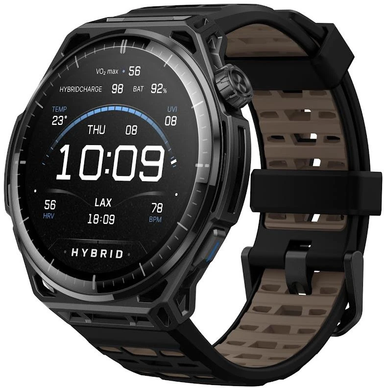 Amazfit Balance 3 51 mm Išmanusis laikrodis Titanium Juodas mit AMOLED, Saphirglas, Dual-Band-GPS, 10 ATM, Golf- und HYROX-Modus