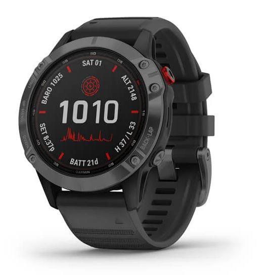 Išmanusis laikrodis Garmin fenix 6 Pro Solar, Pilkos spalvos su juodu
