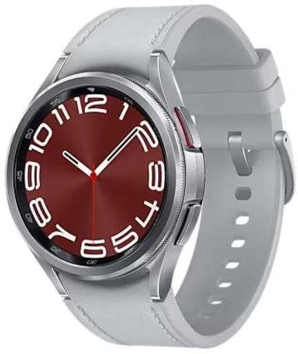 Išmanusis laikrodis Samsung Galaxy Watch 6 Classic, 47 mm, Sidabro spalvos korpusas su pilkos spalvos dirželiu