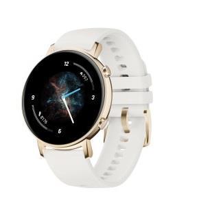 Išmanusis laikrodis Huawei Watch GT 2 (42mm), Šviesaus aukso spalvos su  baltu silikoniniu dirželiu | Varle.lt