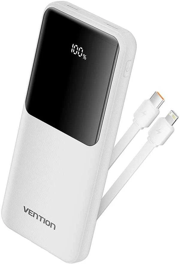 Išorinė baterija USB 10000MAH 22.5W/balta FHOW0 VENTION