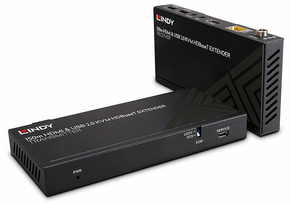 AV Priedas - LINDY Cat.6 HDMI 4K60 USB 2.0 IR HDBaseT KVM Priedas 150 m