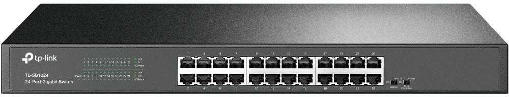 Šakotuvas TP-LINK 24 prievadų gigabito komutatorius, montuojamas į 19 colių stelažą