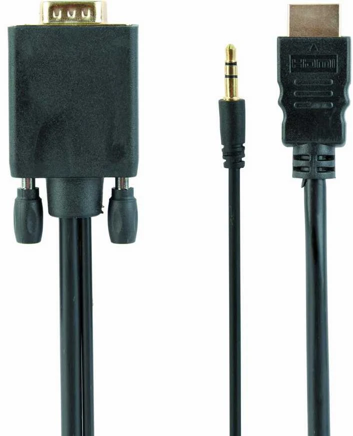 GEMBIRD A-HDMI-VGA-03-6 HDMI į VGA ir garso adapterio kabelis, vieno prievado, 1,8 m, juodas