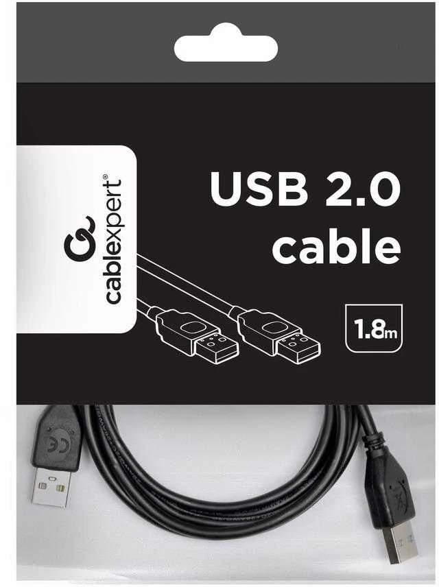 GEMBIRD CCP-USB2-AMAM-6 Gembird USB 2.0 AM/AM Cable, 6FT, Juodas