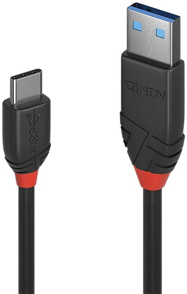 USB Kabelis - LINDY Anthra Line USB 3.2 Type A į B Laidas, M/M, 5Gbps, 5 m, Juodas