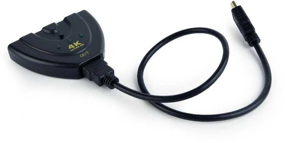 GEMBIRD DSW-HDMI-35 Gembird HDMI sąsajos jungiklis, 3 jungtys, įmontuotas kabelis