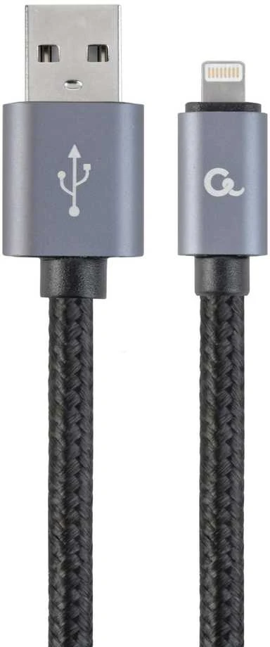 GEMBIRD CCB-mUSB2B-AMLM-6 Gembird USB–8 kontaktų kabelis, medvilninis pintas, metalinės jungtys, 1,8 m, juodas