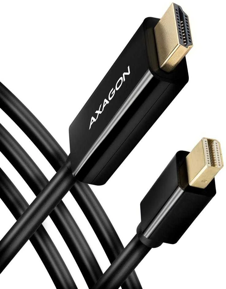 AXAGON RVDM-HI14C2 Mini DisplayPort į HDMI adapterio kabelis, 4K/30 Hz, 180 cm ilgio, juodas