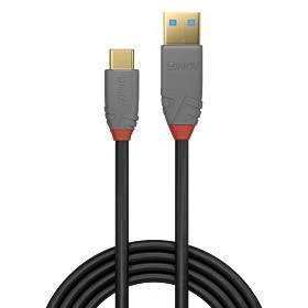 USB Kabelis - LINDY Anthra Line USB 2.0 Type A į C Laidas M/M, 2 m, Juodas