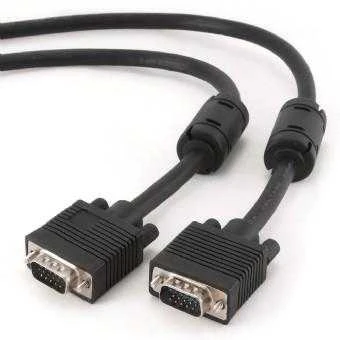 „Gembird Premium VGA HD15M/HD15M“ dvigubai ekranuotas, su 2 ferito šerdimis, 30 M kabelis, juodos spalvos „Cablexpert“