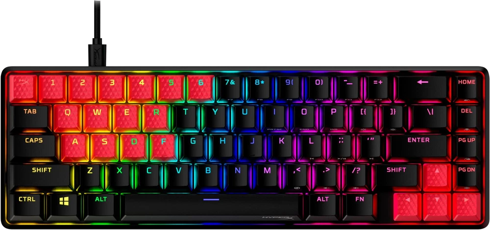 Pakaitiniai klavišai HyperX Rubber Keycaps, raudonos spalvos (US)
