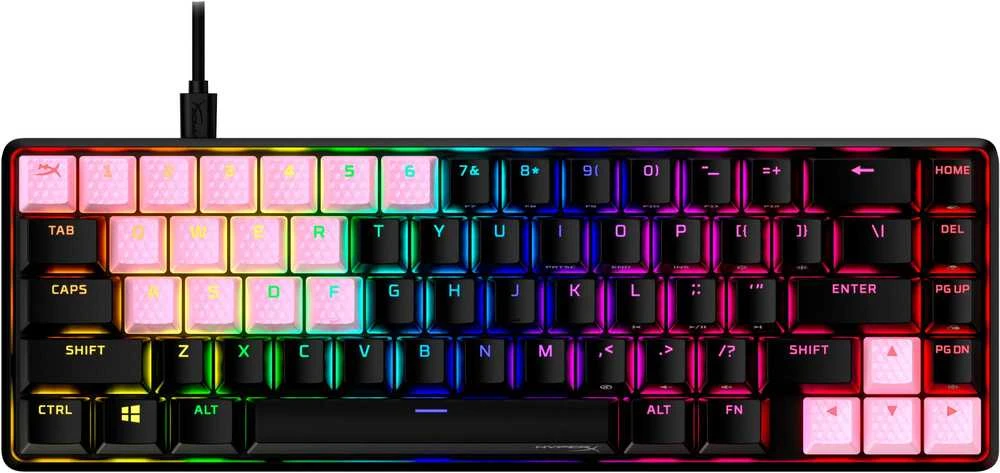 Pakaitiniai klavišai HyperX Rubber Keycaps, rožinės spalvos (US)