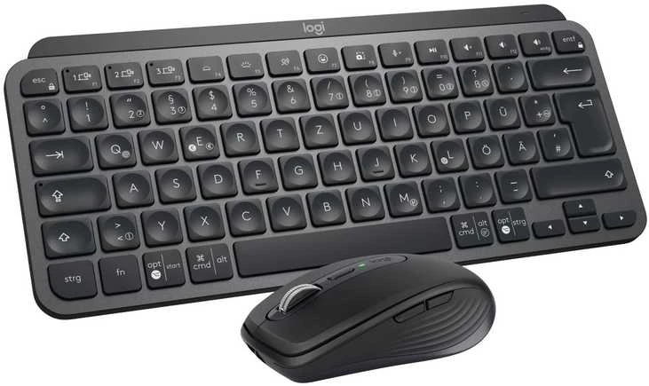 Belaidės klaviatūros ir pelės rinkinys Logitech MX Keys Mini, QWERTZ, Juodos spalvos (920-011054)