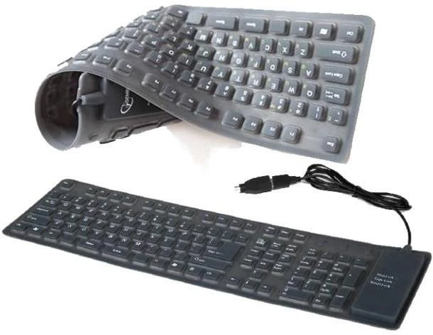 GEMBIRD KB-109F-B Lanksti klaviatūra USB + OTG juodos spalvos US išdėstymas