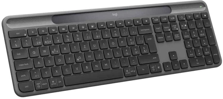 Logitech Signature Slim Solar+ K980 verslui Belaidė klaviatūra, RF+Bluetooth, JAV tarptautinis, grafito spalvos
