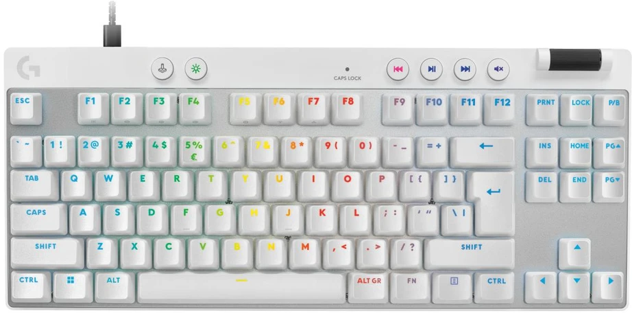 „Logitech G PRO X TKL Rapid“ žaidimų klaviatūra USB QWERTY US International Balta