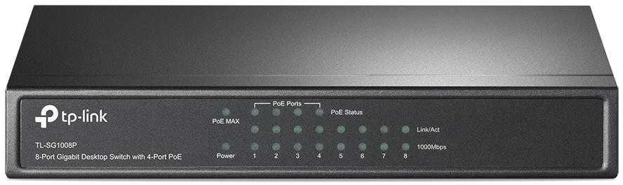 Šakotuvas Komutatorius TP-LINK 8x10Base-T / 100Base-TX / 1000Base-T TL-SG1008P