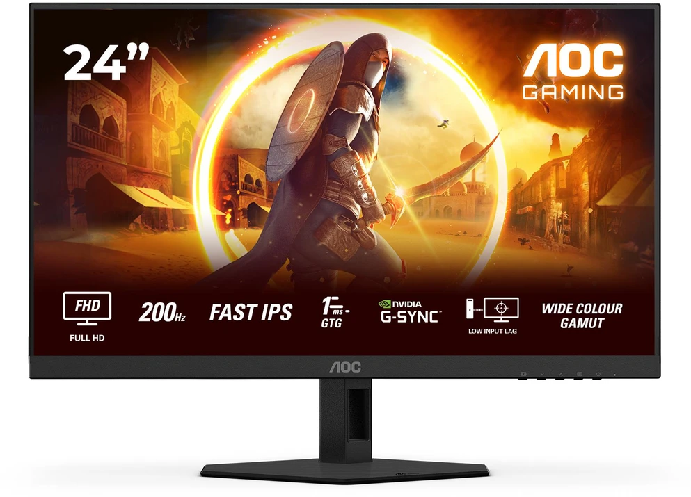 Žaidimų monitorius AOC 24G4HRE 23,8''/  Fast IPS | FHD | 16:9 | 200 Hz | 0.5 ms | 1920 x 1080 pikselių | 300 cd/m² | HDMI jungtys quantity 2