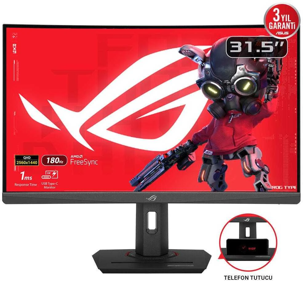 Monitorius ASUS ROG Strix XG32WCS, 31.5", 2560 x 1440, 180 Hz, VA, 1 ms