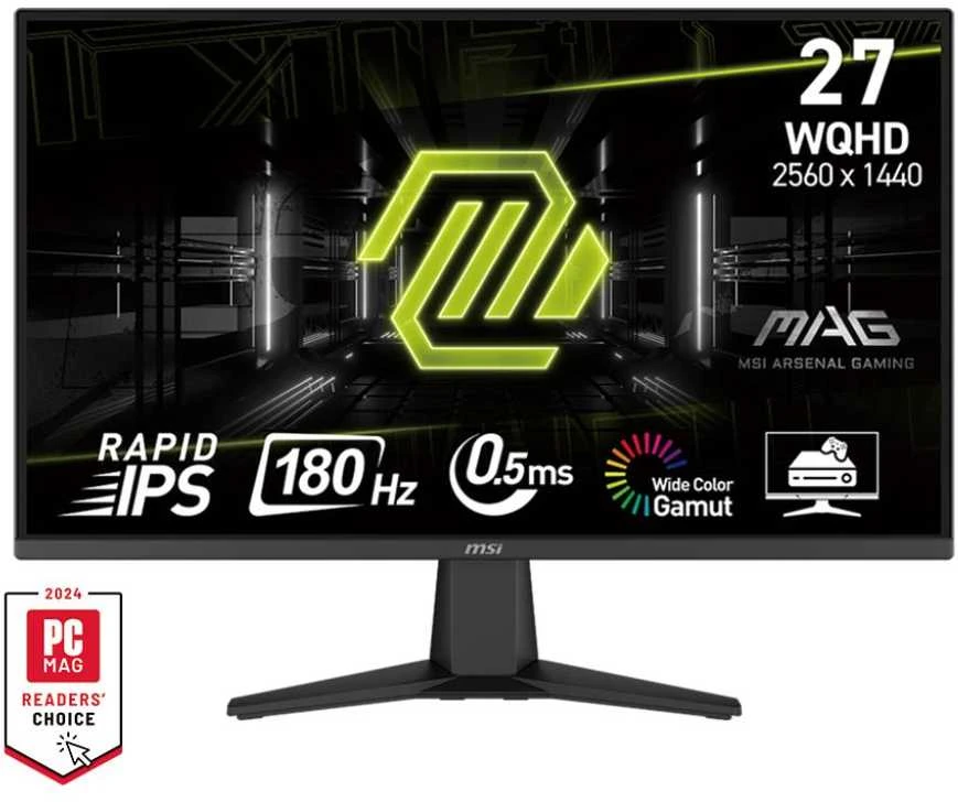Monitorius MSI MAG 275QF 27 colių Rapid IPS WQHD 180Hz 300cd/m2 0,5ms 2xHDMI DP