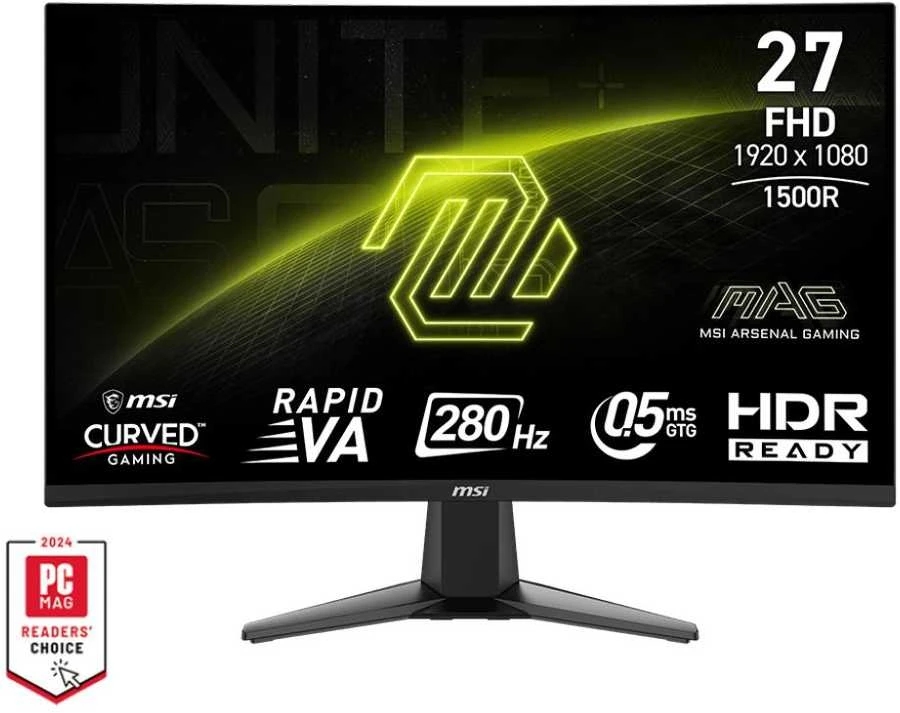 Monitorius MSI MAG276CXF 27 colių Rapid VA FHD Curve 1500R 280Hz 1ms 2xHDMI DP ausinių išvestis Juodas
