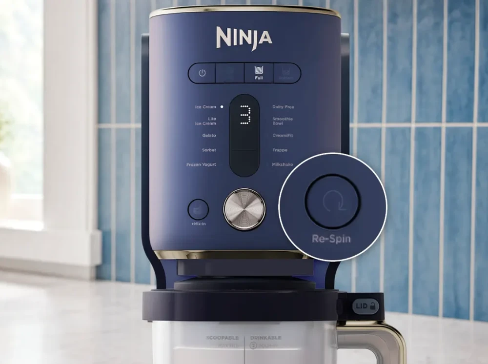 Ledų gaminimo aparatas Ninja CREAMi XL Deluxe NC601, 11 programų, tamsiai mėlynas