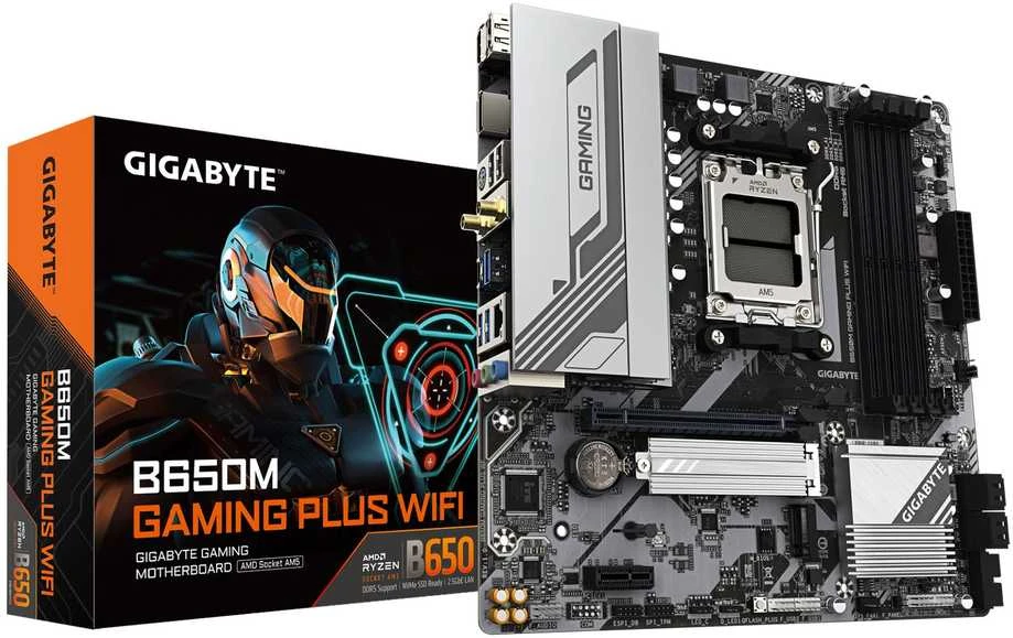 Pagrindinė plokštė Mainboard GIGABYTE AMD B650 Socket AM5 micro ATX RAM DDR5-SDRAM 4xSlots Wi-Fi Yes Bluetooth Yes 2xNumber of M.2 (M) slots B650M GAMING PLUS WIFI (rev. 1.3) B650MGAMINGPLUSWF1.3