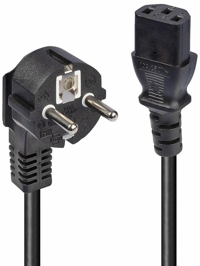 Maitinimo Laidas - LINDY Schuko Kištukas į C13, 3m, 10A/250V, PVC, Varis, Juodas