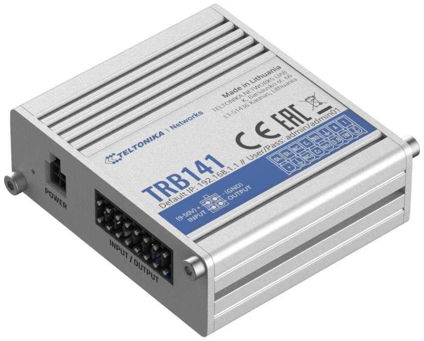 Maršrutizatorius LTE šliuzas: nėra „Wi-Fi“, 4G, įvestis / išvestis, „Micro USB“ | Teltonika | LTE šliuzas | TRB141 | nėra „Wi-Fi“ | Ethernet LAN (RJ-45) jungtys 0 | tinklelio palaikymas: ne | MU-MiMO: ne | 2G/3G/4G | antenos tipas: 1 x SMA, skirta LTE | 1 x virtuali tinklo sąsaja per „micro USB“